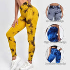 Women's Tie Dye Nine Tenths Leggings High Waist Yoga Pants Soft Stretchy Workout Running Pants Breathable Comfortable