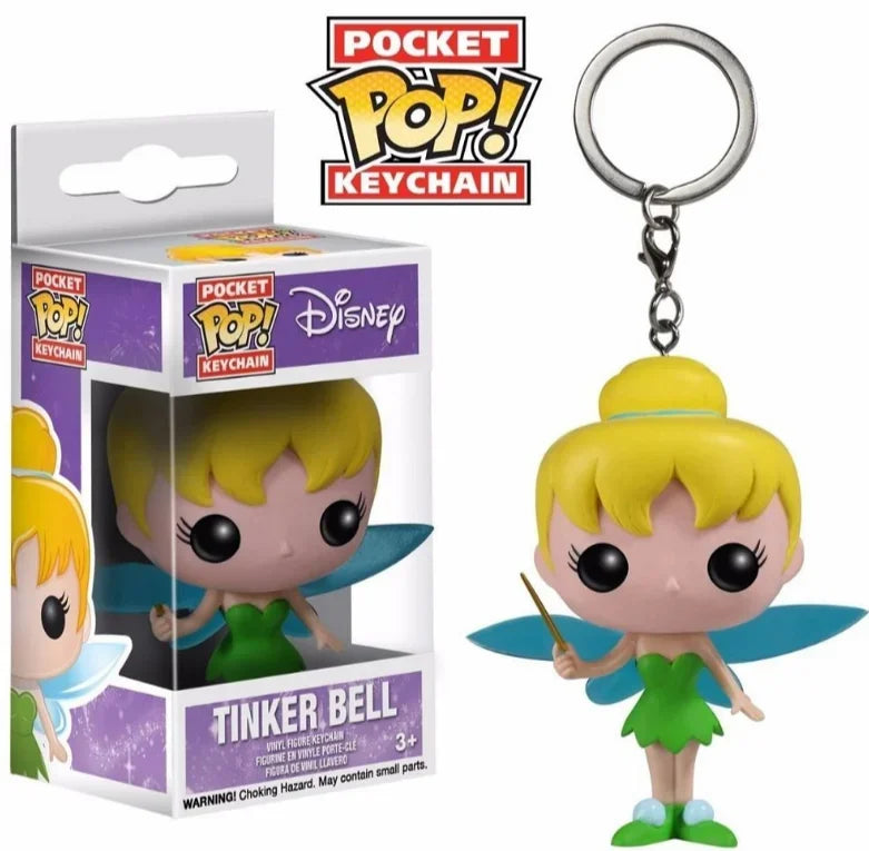 Neue FUNKO Schlüsselanhänger Disney Dämonin Prinzessin Bella Arielle Alice Anna Elsa Bell Jack Sally Stitch Actionfigur Spielzeug Ornamente