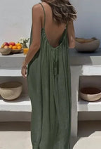 2026 Loose-Fit Spaghettiträgerkleid Damen Freizeit Hauskleid Sommerkleid Einfarbig Urlaub Kühl Hauskleid