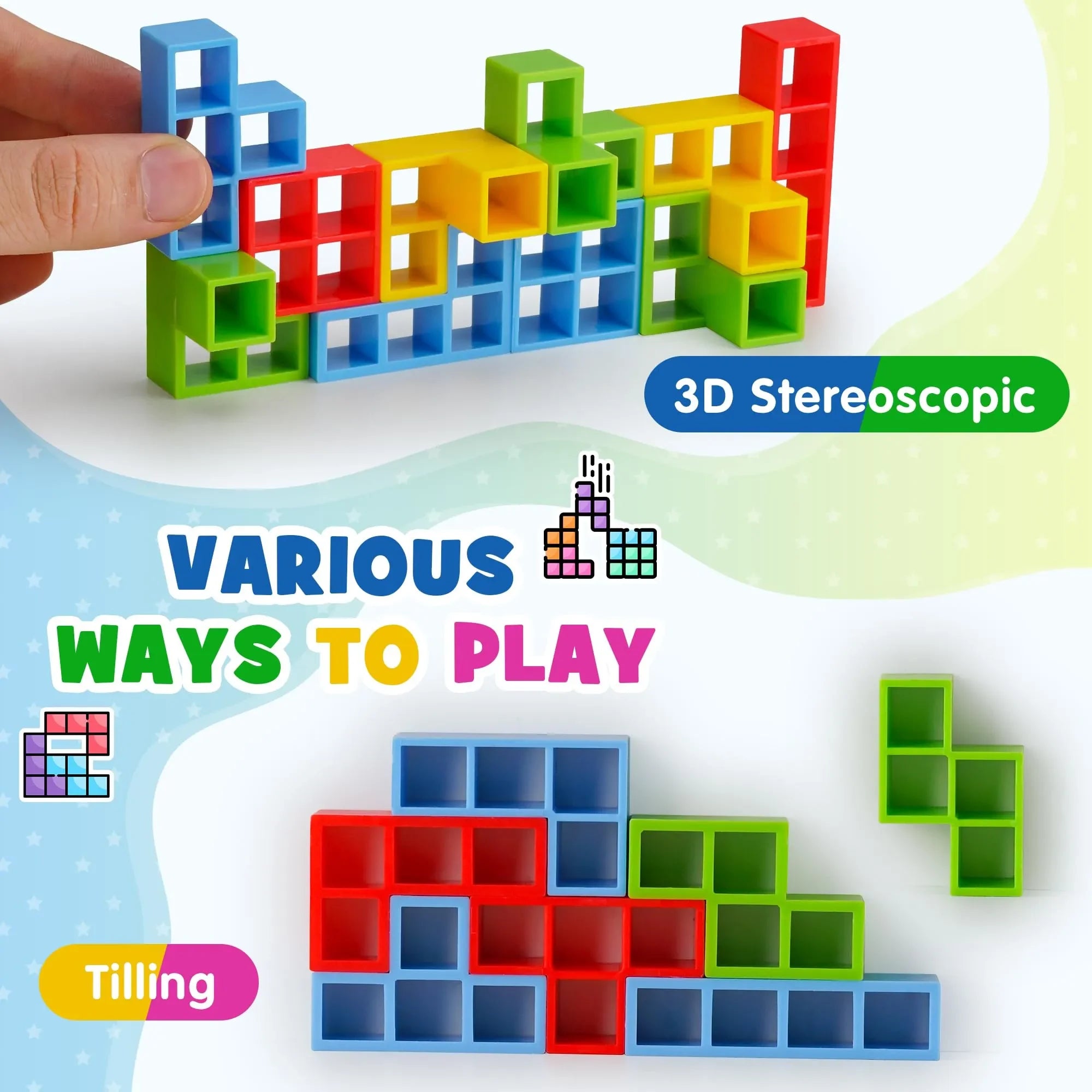 Puzzles Tetra Tower Lustiges Balance-Stapelspiel für Kinder, Erwachsene, Freunde, Teams, Wohnheime, Familien-Spieleabend, Partys, Geschenke