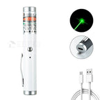 Tragbarer USB-Grünlaserpointer 2-in-1 Abnehmbare Lampenfassung Mini-Laserstift Sichtbarer Fokus Rote Kombination für die Jagd