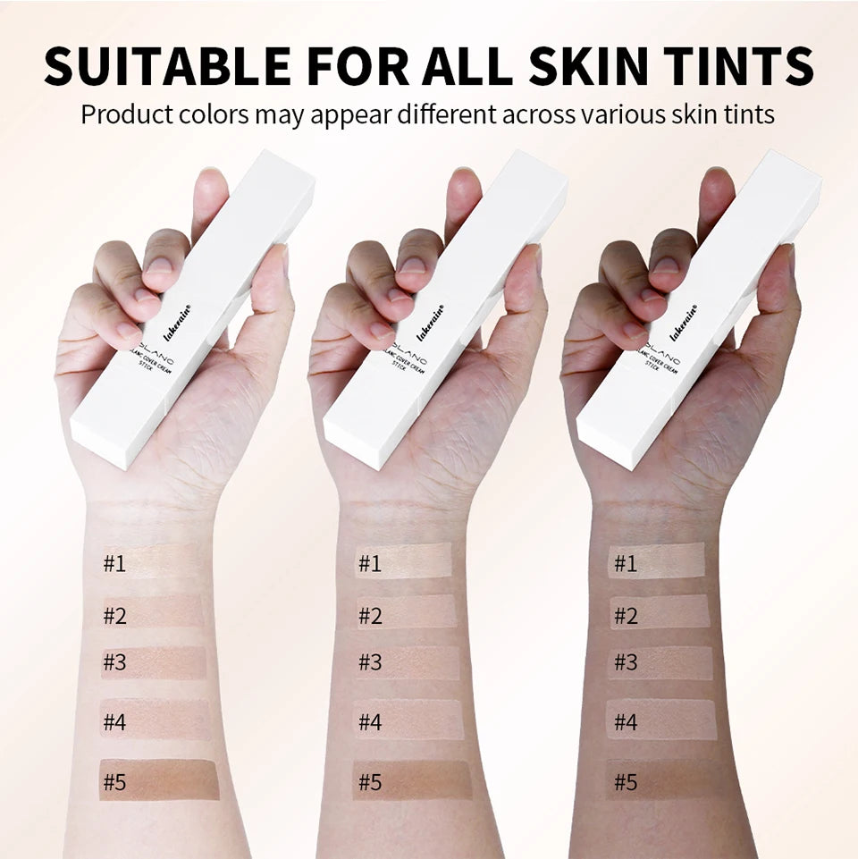 Foundation Stick Farbwechsel-Foundation mit abnehmbarem Pinsel Blanc Cover Cream Stick Farbwechselnde Basis Make-up mit hoher Deckkraft