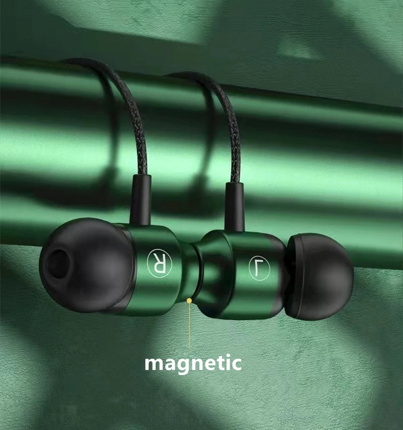 Gamer kabelgebundene Kopfhörer Gaming kabelgebundene Ohrhörer Metall HiFi Bass Stereo 3,5mm Ohrhörer Earbud für Handy Computer Mikrofon L-Klinke magnetisch