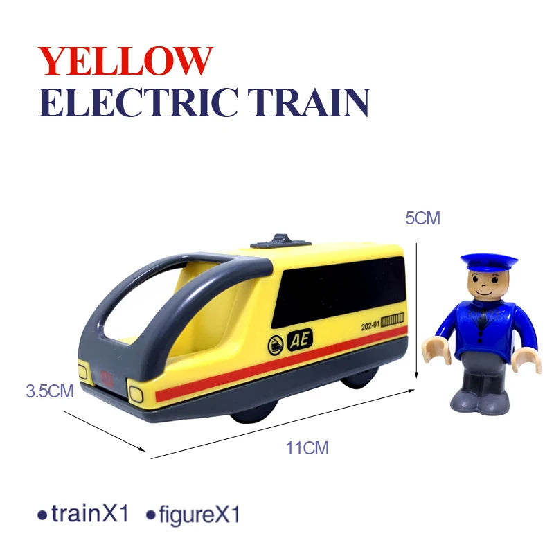 Elektrische Zuglokomotive Magnetisches Auto Druckguss-Modell Steckplatz passend für alle Marken Holzzugschienenbahn für Kinder Spielzeug W02