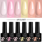 LILYCUTE 7ML 6PCS Neon Gel Nagellack Set fluoreszierend Farbwechsel Semi Permanent Soak Off Maniküre-Kit Nail Art Gel