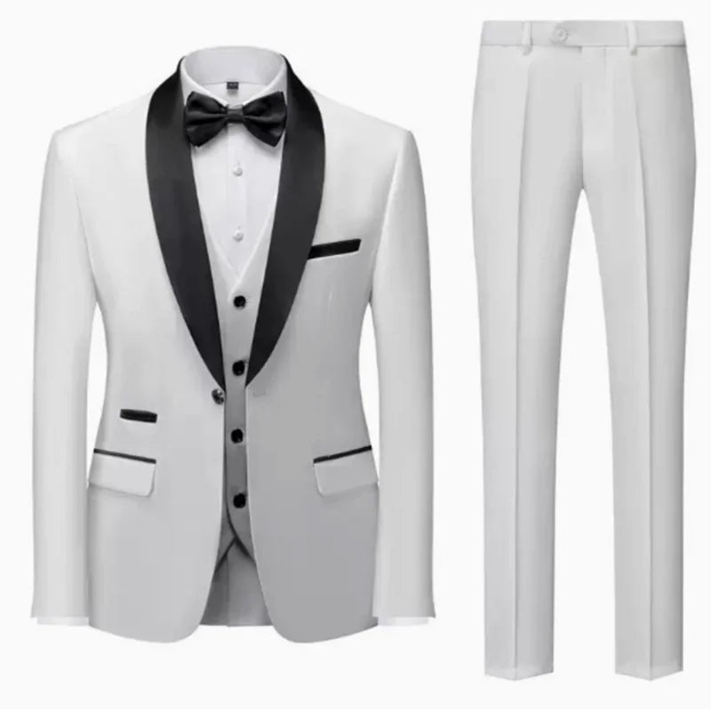 Herren Casual Business Anzug Smoking High End Marken Boutique Mode Sakko Weste Hose Bräutigam Hochzeitsanzug Party Anzug