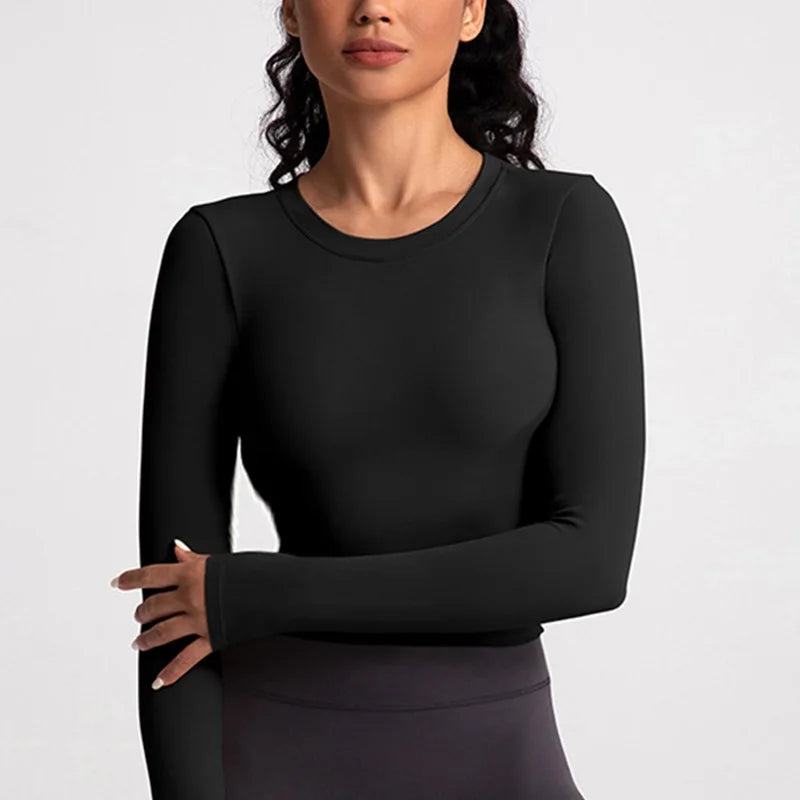 Cloud Hide Black Beauty Back Yoga Shirts Damen Langarmbluse Übergröße Sport Gym Fitness Top Laufshirt Workout Shirt