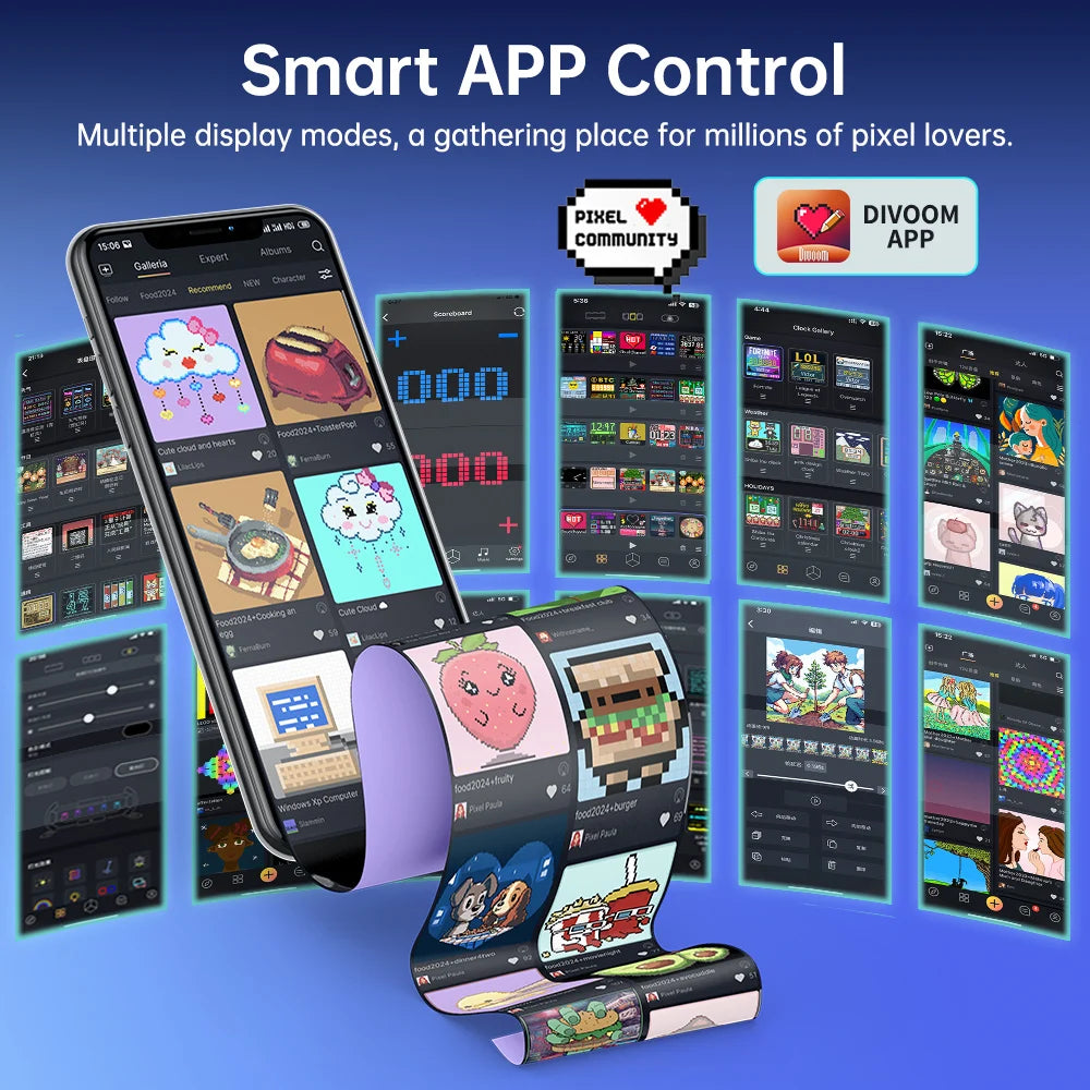 Divoom Times Gate Gaming Room Setup Digitaluhr mit intelligenter App-Steuerung, WLAN-Verbindung, RGB-LED-Anzeige, Büro-Dekor Cyberpunk