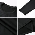 Einfache Frühling Herren Training Sport T-Shirts Schnelltrocknend Eng Anliegend Langarm Kompressionsshirt Sportbekleidung Fitness-Shirts