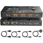 USB-C Dockingstation Triple/Dual Monitor KVM Switch 4K 1080P@60Hz, USB C KVM Switch 3/2 Monitore 2 Laptops für Windows/Mac OS
