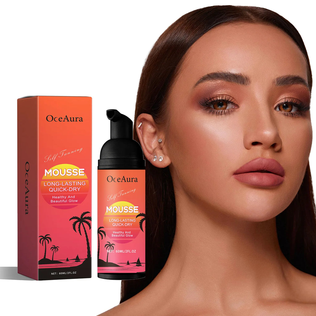 Self-Tanning Cream Mousse Waterproof Lasting Beach Outdoor Sunless Sunbathing Create Charming Bronzer Enhancer Tanner Skin Care