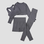 WAREBALL 2/3/4-teiliges Nahtloses Yoga-Set Sportkleidung Yoga-Anzüge für Frauen Fitness-Set Trainingsanzüge Sport-BH Gym Leggings