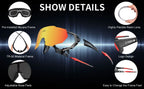 X-TIGER Radsportbrille Polarisierte Brille Fahrradbrille Sport Herren Photochrome Sonnenbrille MTB Rennrad Brille 3/5 Gläser