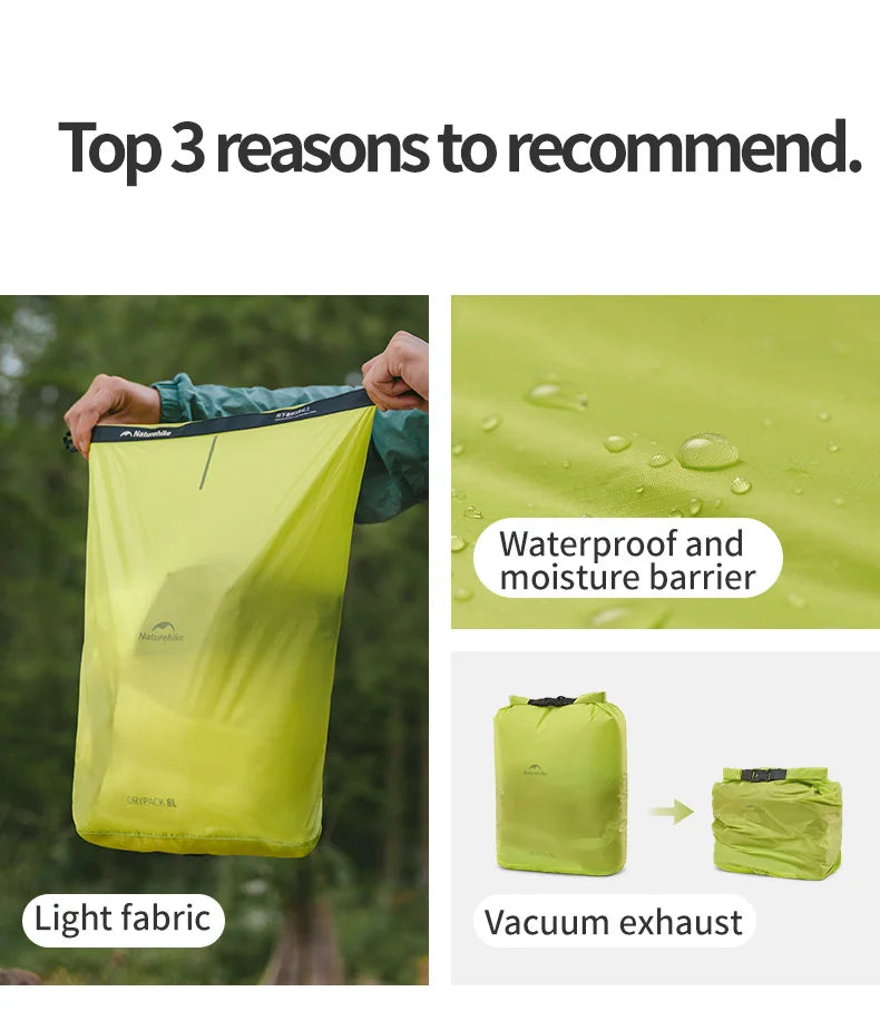Naturehike Rolle-Aufbewahrungstasche Outdoor Reise Wandern Leicht Wasserdicht Vakuum Kompressionsspender Taschen Tragbarer Organizer
