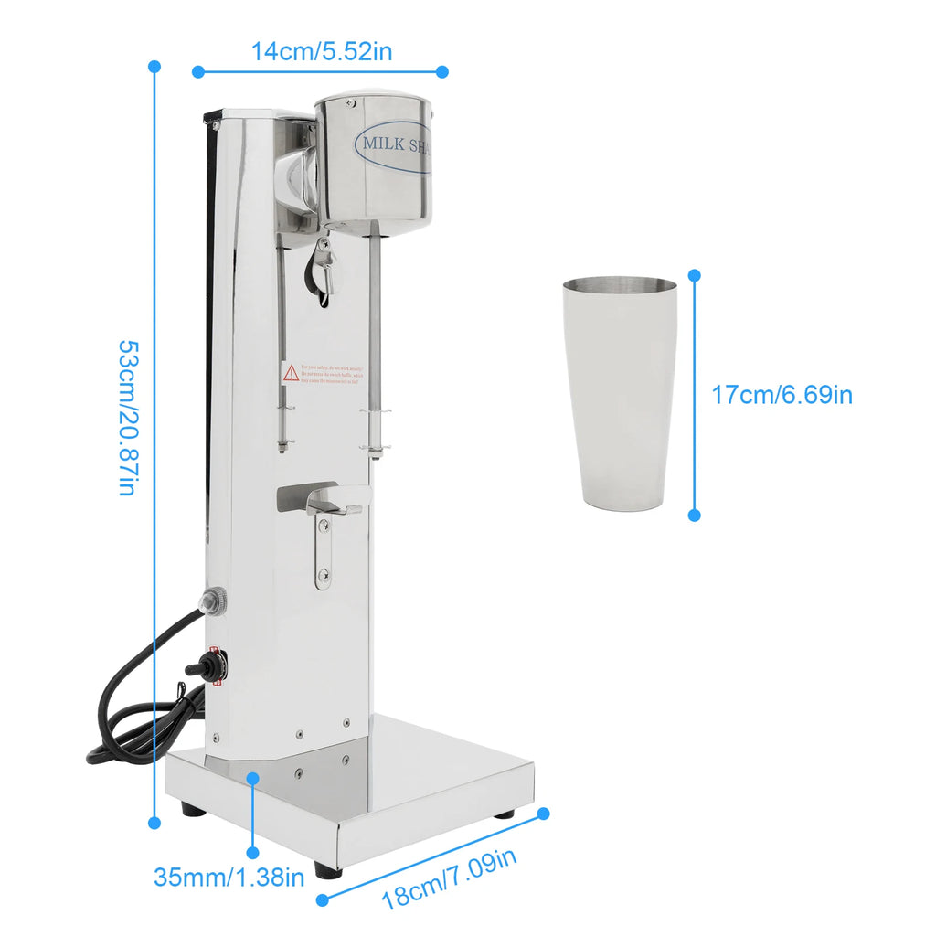 180W 650ML Kommerzielle Milchshake-Maschine Edelstahl Milchshaker-Maschine 18000 U/min Milchcreme-Mixer