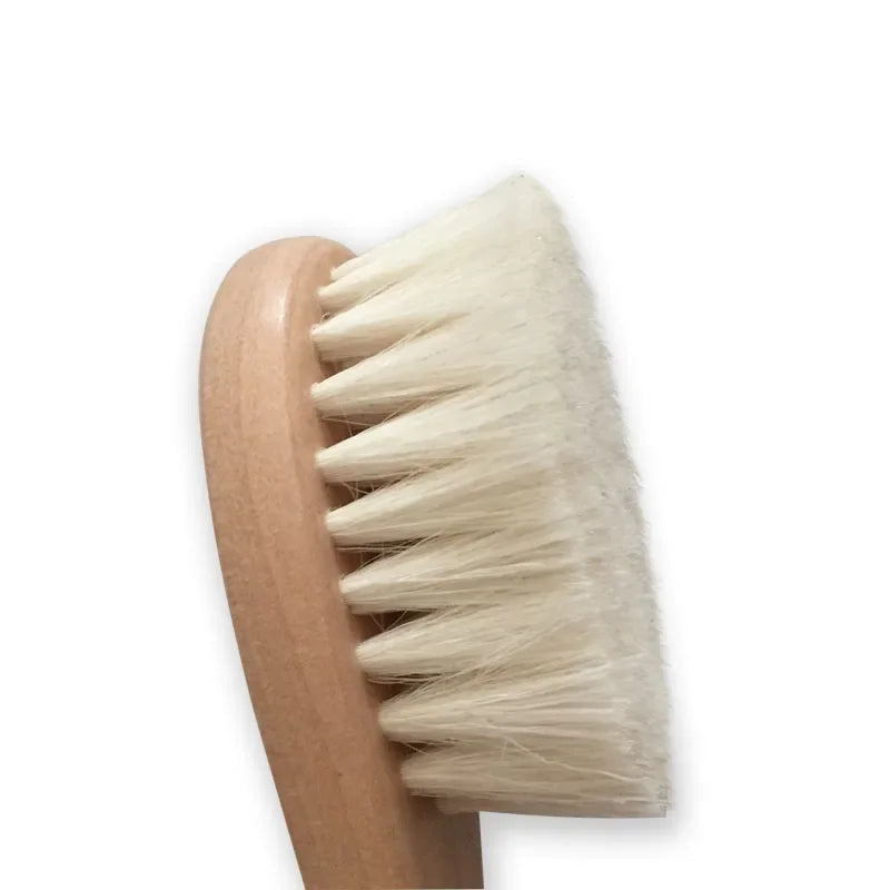 2 St./Set Neugeborenen Haarbürste Kamm Natürliche Wolle Holzbürste Baby-Set Reines Naturmaterial Für die Gesundheit Ihres Babys