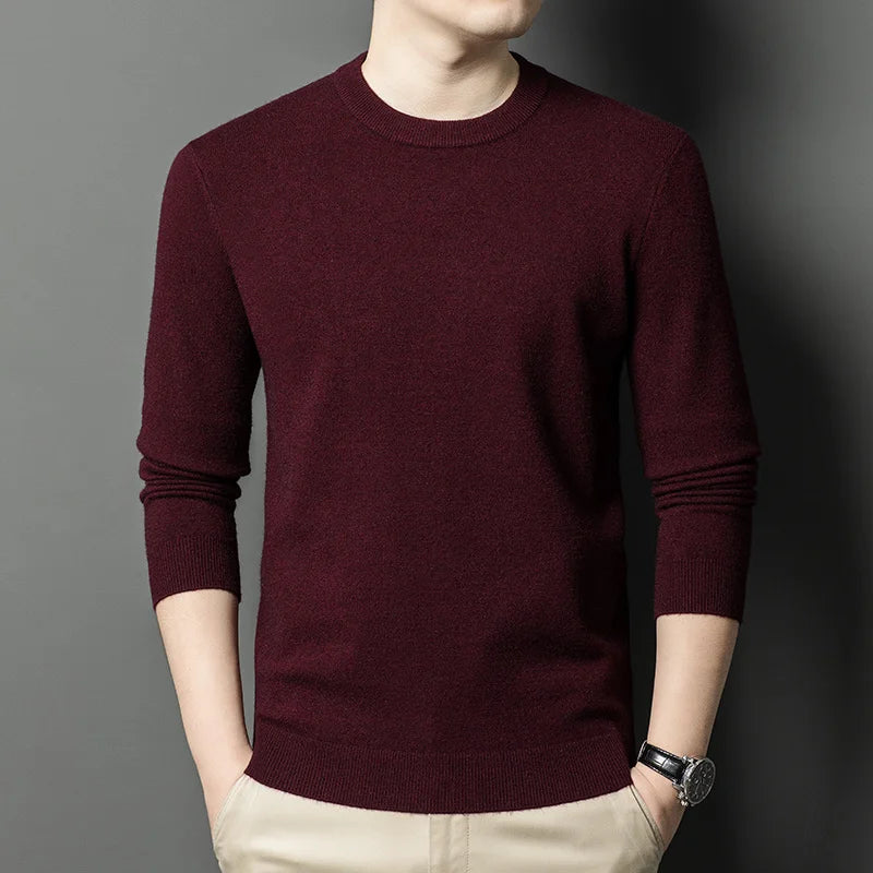 2025 Neuer Herren-Freizeitpullover Rundhals Langarm Strickpullover Rautenmuster Mode Vielseitiges Oberteil 2029