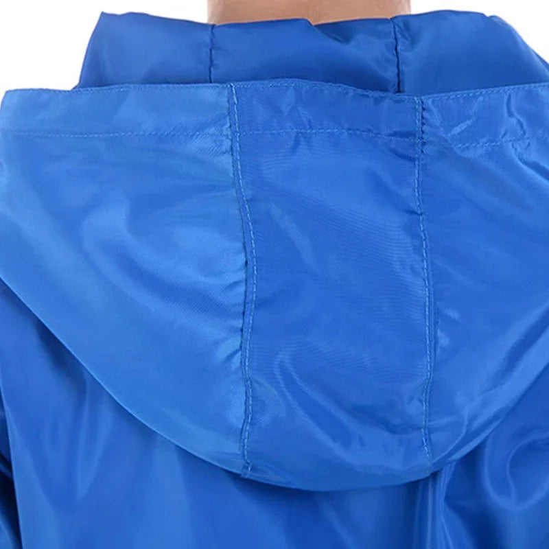 Maßgeschneiderte Reise-Team Zipperjacke, Kapuzen-Unisex-UV-beständige, wasserdichte Jacke für Herren und Damen, Oberbekleidung, Frühling, Sommer,
