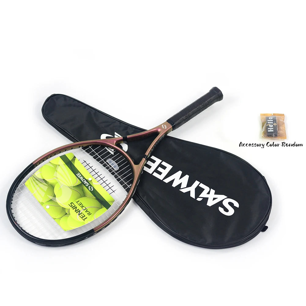 RaceRun-MAX Carbon-Verbund Tennisschläger, 295±10g Leichtgewicht, 325mm Balance, einteiliger stabiler Rahmen, 50-60lbs, für Fortgeschrittene