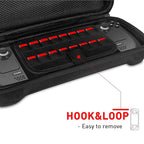 Aufbewahrungsbox für Steam Deck OLED Konsole mit Tragegriff, stoßfeste Hartschalen-EVA-Tasche mit Reißverschluss und Netztasche für Kabel und Ladegerät
