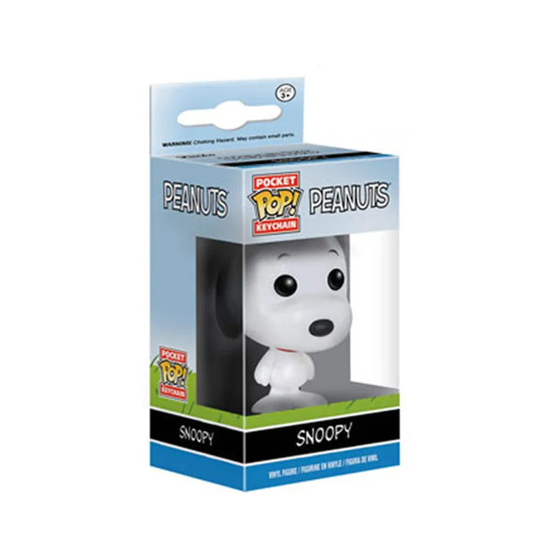 Neu eingetroffen FUNKO POP Pocket Schlüsselanhänger Peanuts Snoopy mit Hut neuer Snoopy Schlüsselanhänger mit Box Actionfigur Spielzeug für Ornamente