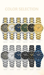 POEDAGAR Fashion Damen-Armbanduhr, Top Elegant, Woche, Datum, Damen-Uhr, Quarz, Edelstahl, Leuchtend, Wasserdicht, Damenuhren, Reloj