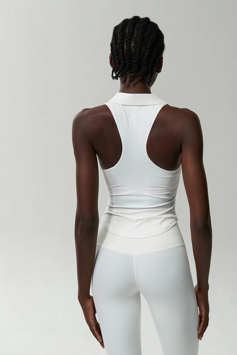 Ärmelloses Fitness-Yoga-Shirt Damen Sommer Slim Fit V-Ausschnitt Gym Lauftop Atmungsaktive Schnelltrocknende Sportbekleidung Workout Kleidung