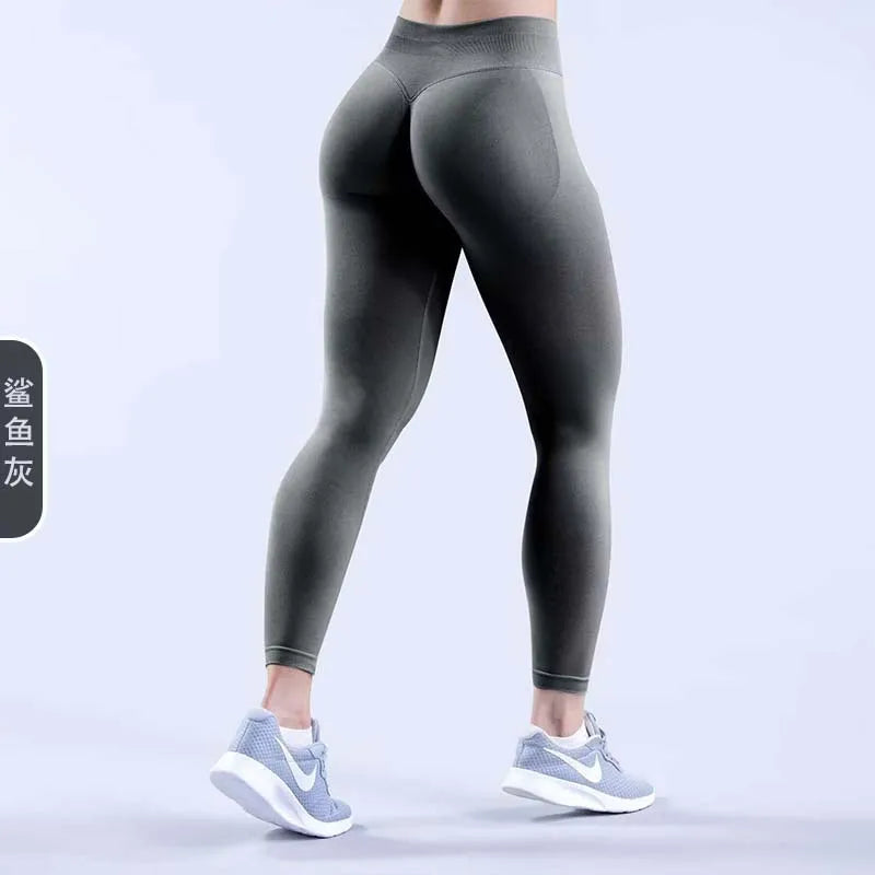 Damen High Waist Nahtlose Yoga Leggings Bauchkontrolle Po-Lifting Workout Hose Weiche Athletic Leggings für Fitnessstudio Fitness Laufen