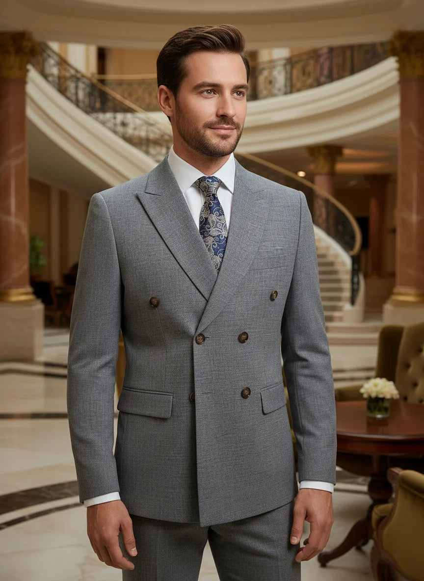 ST Cassy Dunkelblau Eleganter Herrenanzug 2-teiliges Set Moderne Hochzeitsanzüge für Herren Stilvoller Business-Büroanzug