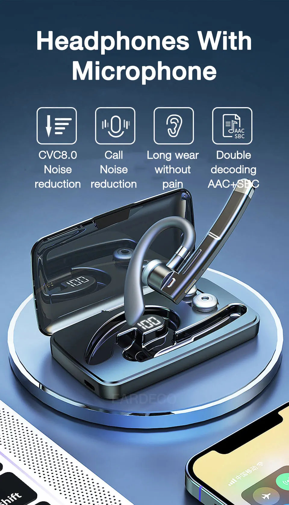 Kabellose Kopfhörer mit Mikrofon Bluetooth Fone De Ouvido Audifonos Con Microfono Auriculares Inalambricos Headset Ohrhörer