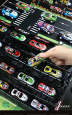 48pcs Metal Iron Alloy Cars Truck Toys Train Track Set Slot Car Models for Children's Toys Boy Miniature Trolleys Christmas Gift