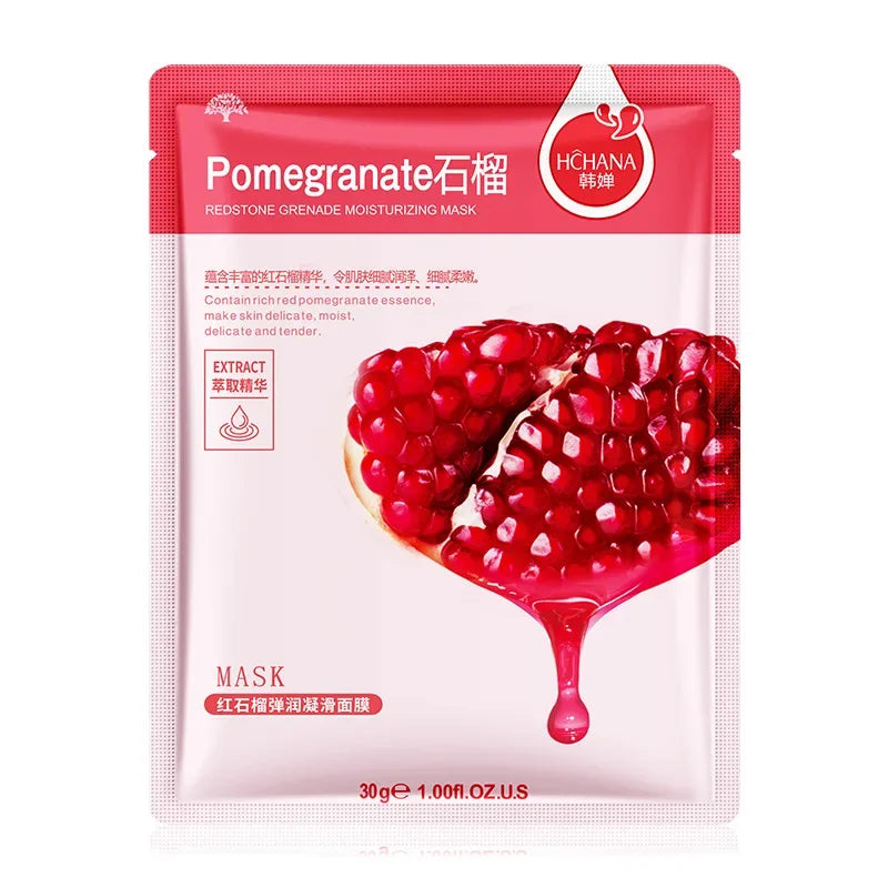 20 Stück natürliche Pflanzen-Gesichtsmaske Feuchtigkeitsspendend Öl-Kontrolle Anti-Aging Frucht Aloe Koreanische Tuchmaske Schönheit Hautpflegeprodukte