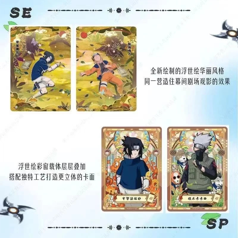 KAYOU Original Naruto-Kartenbox Anime-Figurenkarten-Boosterpack Sasuke-Sammelkarten-Spielzeug Weihnachtsgeburtstagsgeschenk für Kinder