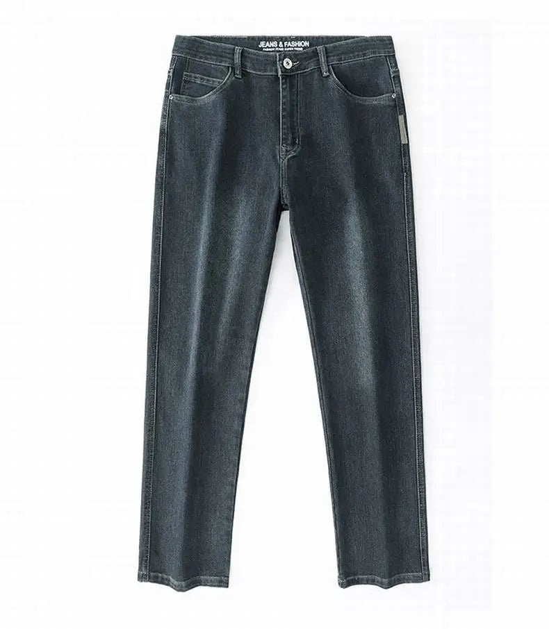 Herren Baggy Jeans Frühling und Herbst Lässige Gerade Stretch Vielseitige Weite Business Denim Hose Bequeme Loose Hose