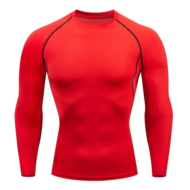 Kompressions-Laufshirt Herren Langarmshirt für Männer Sportbekleidung Schnelltrocknend Fitness T-Shirt Training Workout Muskelshirt