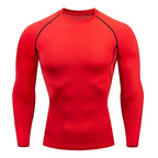 Kompressions-Laufshirt Herren Langarmshirt für Männer Sportbekleidung Schnelltrocknend Fitness T-Shirt Training Workout Muskelshirt