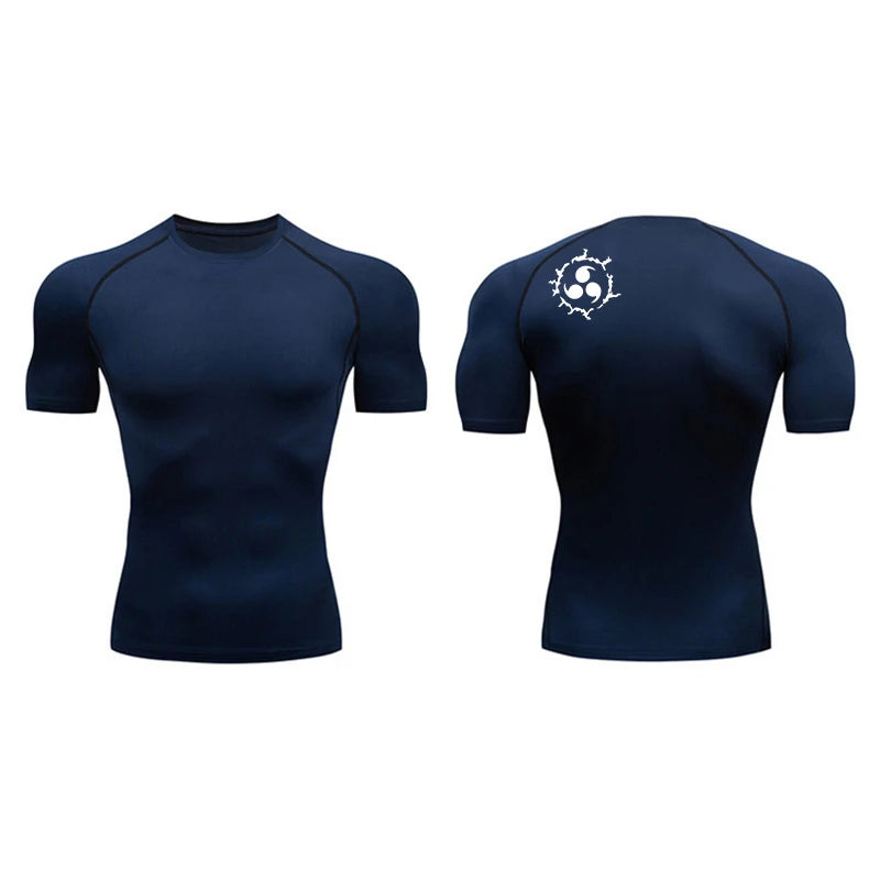 Grafische Kompressionsshirts für Herren, athletisch, schnell trocknend, Rash Guard, dehnbar, Baselayer, Unterhemden, Fitnessstudio, Workout, Lauf-T-Shirt-Oberteile