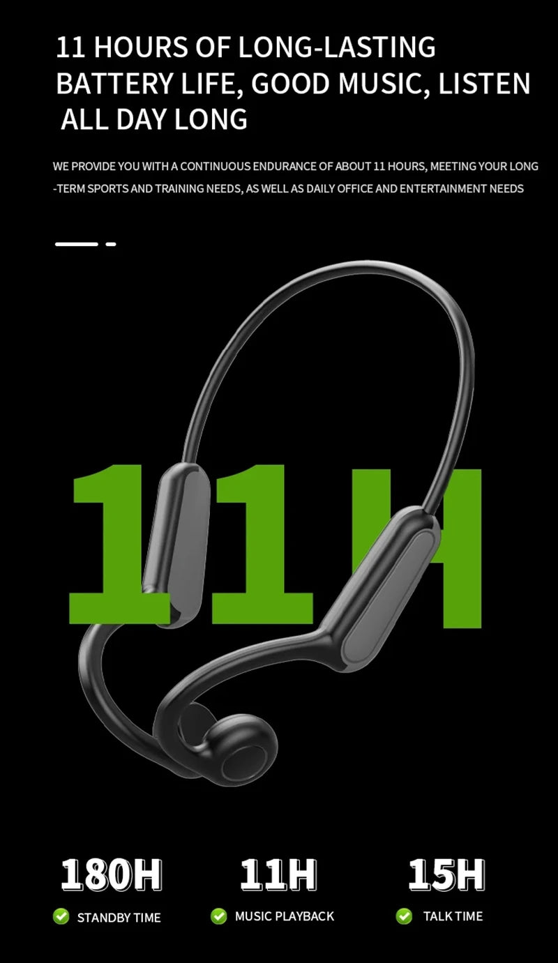 Lenovo Neue Real Knochenleitungs-Sportkopfhörer Kabelloser Ohrhörer Bluetooth-kompatibles Headset Freisprechfunktion mit Mikrofon zum Laufen