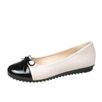 Ballerina Damen Halbschuhe Komfort Rutschfeste Damen Mokassins Leder Flats Elegante Schleife Damen Einzelschuhe