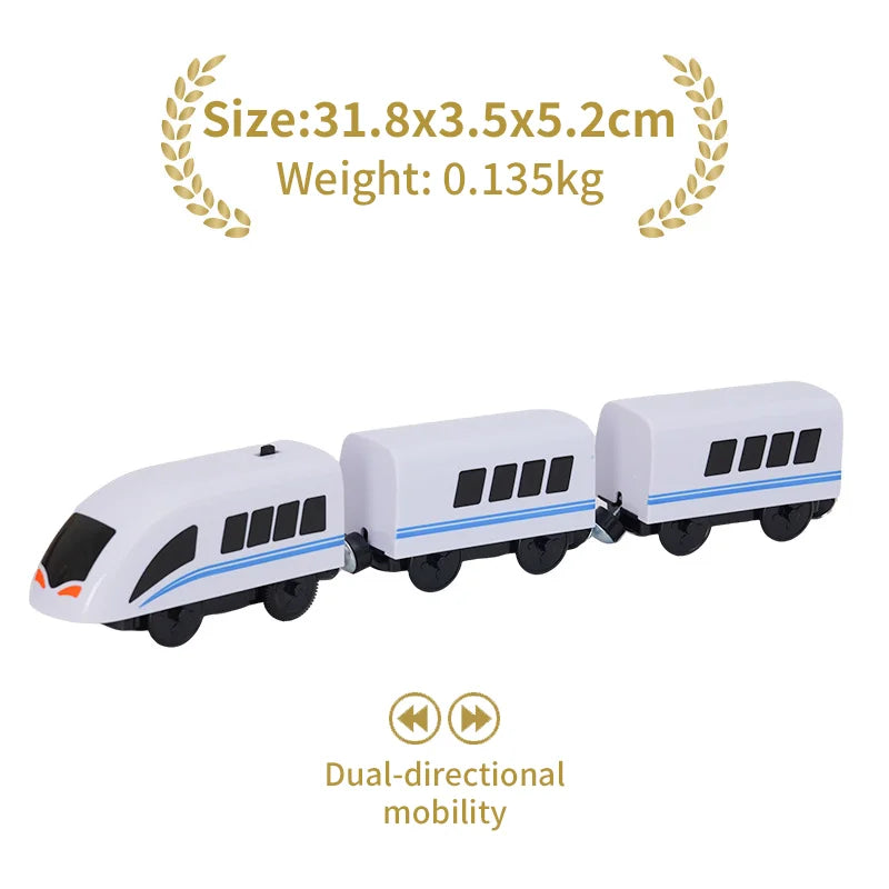 Holz Eisenbahn Lokomotive Magnetische Elektrische Auto Zug Spielzeug Passend für Biro Holz Diecast Slot Schienenbahn Weihnachten Geschenk