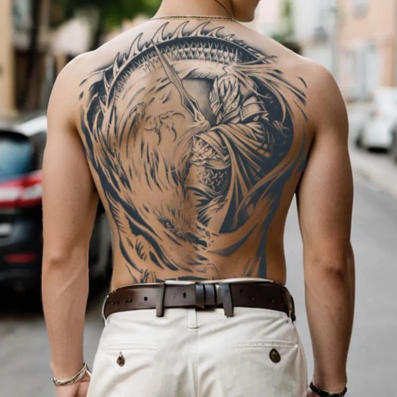 Magic Juice Tinte Wasserdichte Tattoo Aufkleber Große Größe Kräutersaft Temporäre Tattoos Männer Body Art Drache Tiger