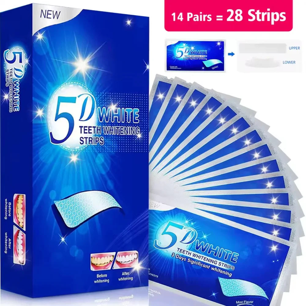 Zahnaufhellungsstreifen, weißes Zahnarzt-Kit, Mundhygiene-Pflegestreifen für Zahnveneers, Zahnarzt-Aufhellungsstreifen 3D/5D/9D