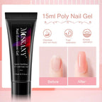 Poly Nail Gel Komplettset mit 6W LED-Lampe Nagelset für Anfänger Nagelspitzen Kunst 3D-Design Dekoration Verlängerung Maniküre Werkzeugset