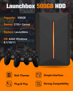Launchbox 500GB Gaming-Festplatte, tragbare Gaming HDD mit über 3700 PC-/3D-Spielen für PS4/PS3/PS2/Wii/WiiU/Switch Spielekonsolen für PC