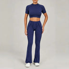 Nahtlose Yoga-Sets Sport-Fitness Hochbund-Hüfthebe-Formhose Rückenfreier BH-Anzug Workout-Gym-Leggings-Sets für Damen