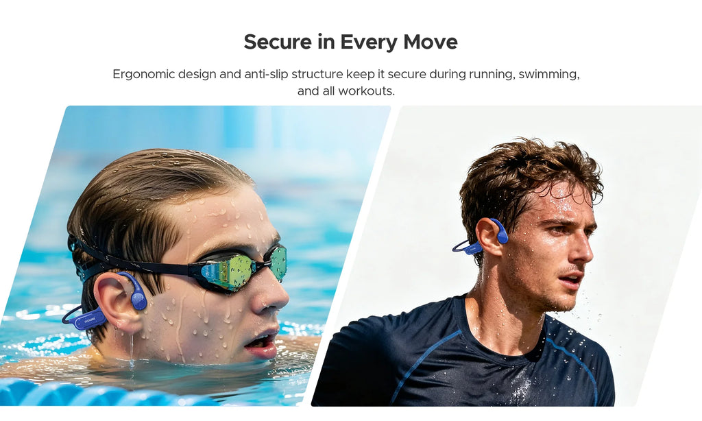 DOOGEE BoneBeat Swim Lite Knochenschall-Sportkopfhörer Bluetooth 5.4 Drahtloser Ohrhörer Wasserdichtes Headset zum Schwimmen