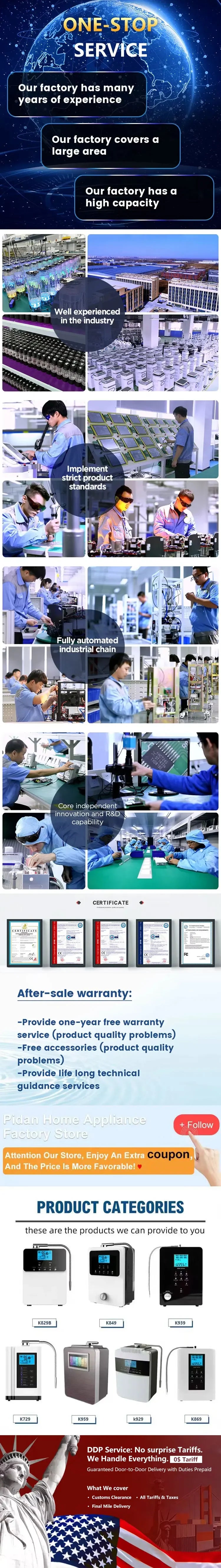 Wholesale PH 2.5-11.2 Platinum Coating 11 Plates Alkaline Water Ionizer Water Treatment Appliances Japan Kangen Water Dispenser