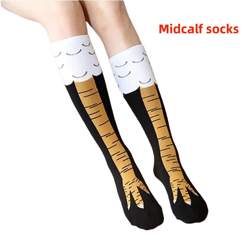 Lustige Verrückte Hühnerfuß-Socken Unisex - Neuartige Kniestrümpfe Witziges Geschenk