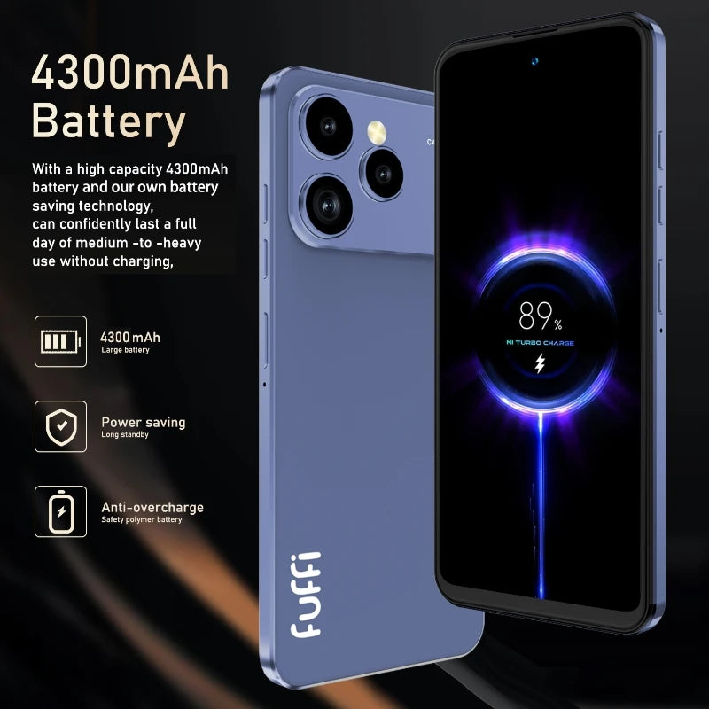 FUFFI Global Vision i17 Pro Max Smartphone Android 8GB RAM 256GB ROM 6,56 Zoll Telefon 720x1612HD 24+48MP 5G Netzwerk Mobiltelefone