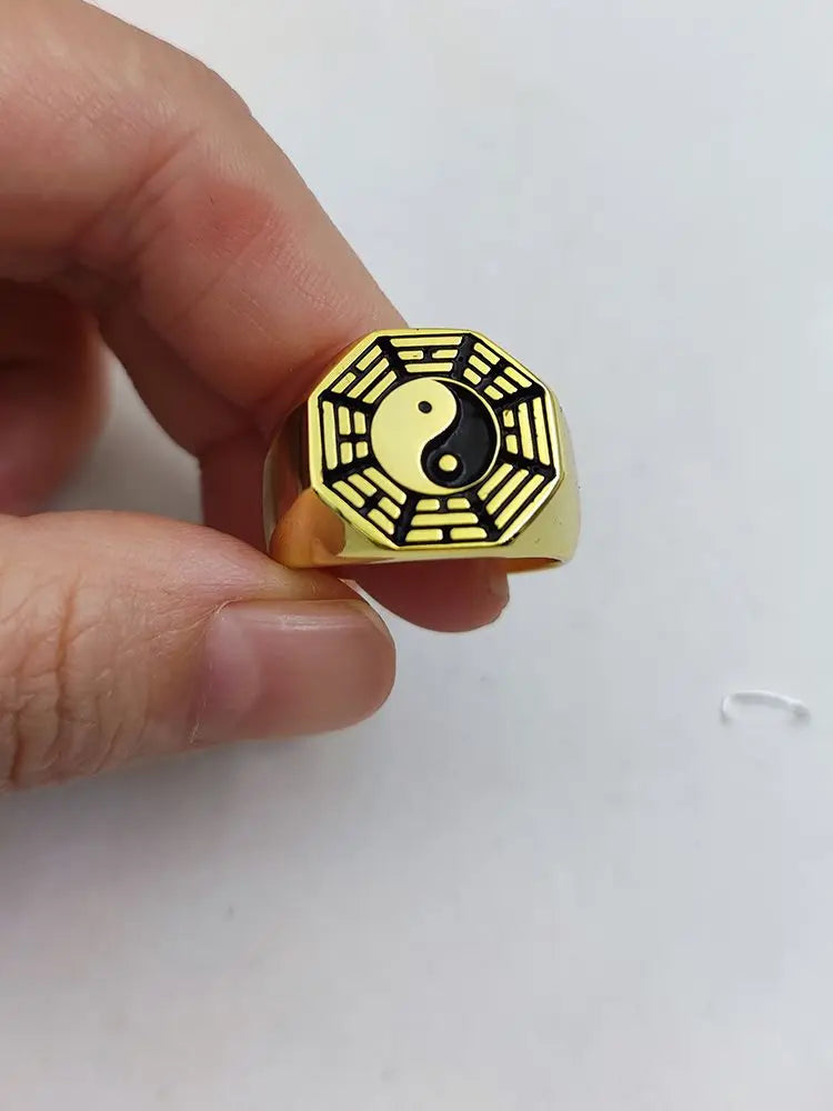 Personalisierter gravierter 17 mm runder Siegelring, gravierte Buchstaben, Logo-Ringe, modischer Kupfer-Schmuck für Herren